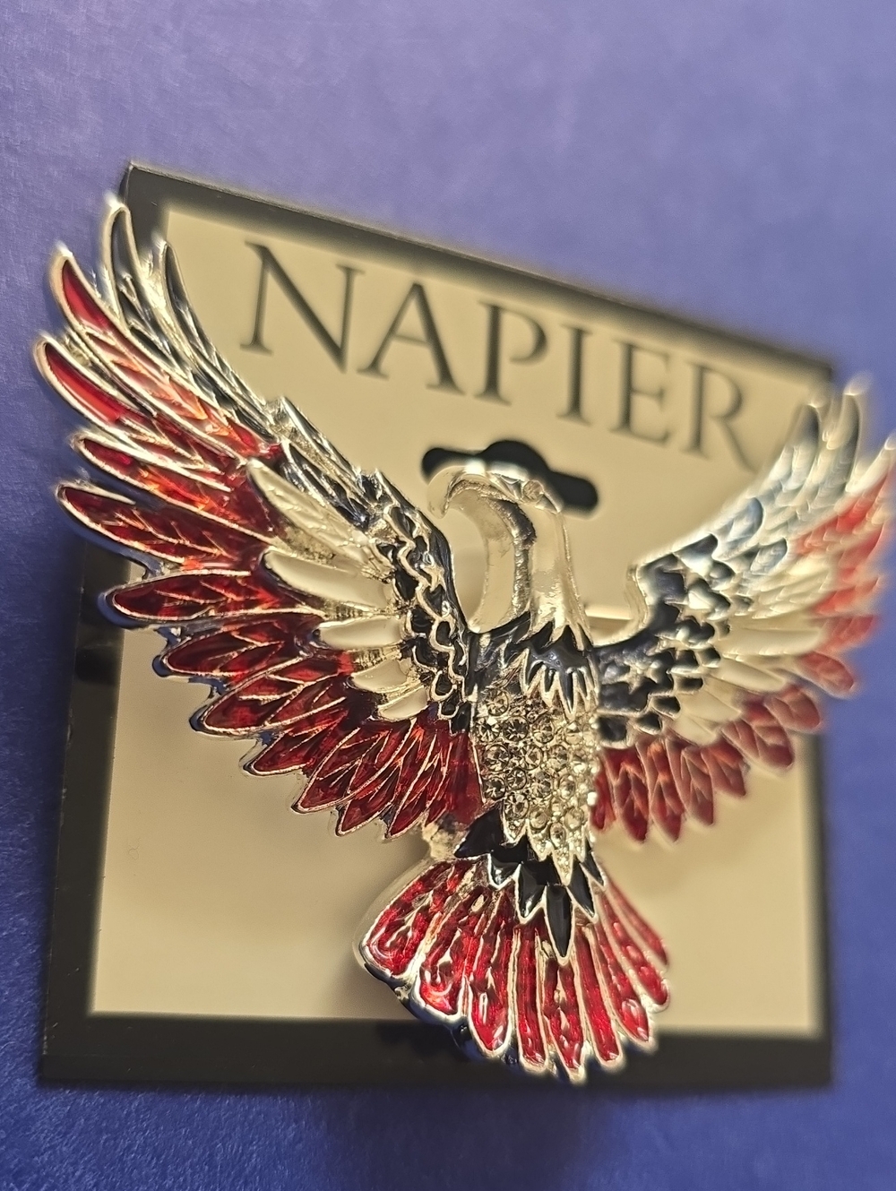 NAPIER BRAND WOMEN'S BEAUTIFUL AMERICAN EAGLE FASHION JEWELRY PIN BROOCH - Picture 6 of 13